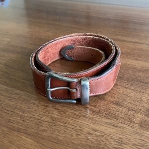 Vintage Brown Leather Belt (Size S/M)